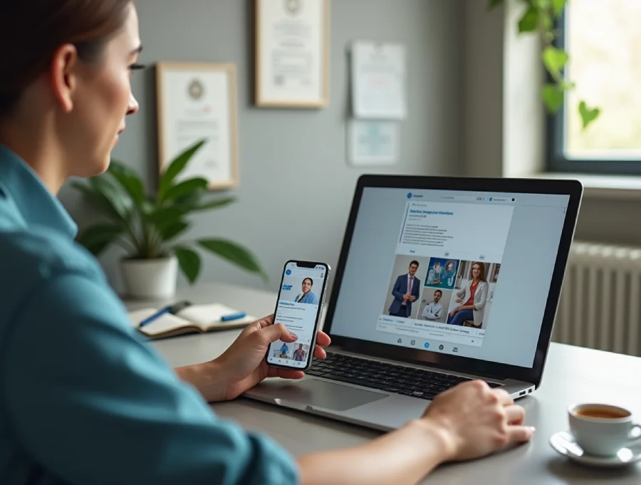 ادمین اینستاگرام در حال مدیریت پیج پزشکی تدوین استراتژی موفق برای مدیریت پیج پزشکی در اینستاگرام